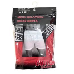 6 pieces of Black Bear For Men 3 Pack Cotton Boxer Briefs In Xxl