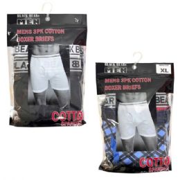 6 pieces of Black Bear For Men 3 Pack Cotton Boxer Briefs In Xl In Assorted Colors