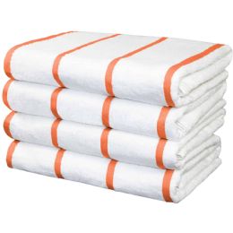 12 Pieces Las Rayas Horizontal Stripe Beach Towel Orange - Beach Towels