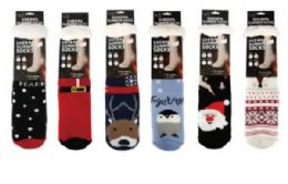 72 Pairs Christmas Sherpa Socks - Womens Sherpa Socks