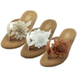 Wholesale Footwear Women's Silk Flower Upper Soft Sandals 5-10