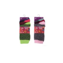 72 Pairs Neon Marled Knit Thermal Insulated Socks - Womens Thermal Socks