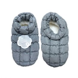 Wholesale Footwear Fuzzy Babba 1 Pack Bootie Ladies Quilted Puffer Slipper In Assorted Colors