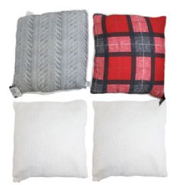 6 pieces Sherpa Cushion 24 X 24 Asst Patterns - Cushions