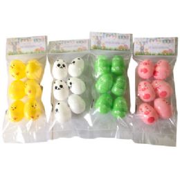 24 pieces of Easter Eggs 6pk Animals Chick/panda/pig/frog Pb/insert