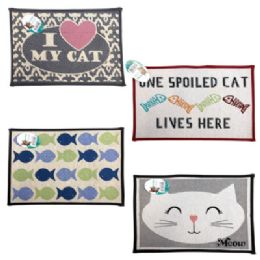 24 pieces Cat Mat 13 X 19 NoN-Slip Random Designs - Mats