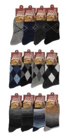 Men's Argyle And Stripe Designs Lamb Wool Socks
