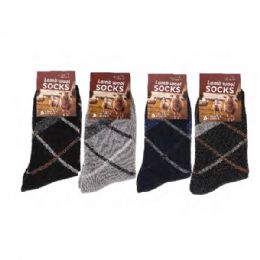 Men's Classic Argyle Knit In Dark Colors Lamb Wool Socks