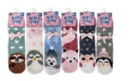 Cute Animal Applique Designs Fuzzy Socks