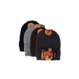 Thick Cable Knit With Folded Cuff Men's Insulated Beanie Hat