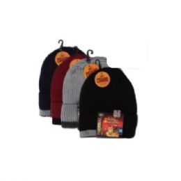 Plain Accent Folded Cuff Men's Insulated Beanie Hat