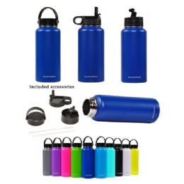 20 pieces 40 Oz Stainless Steel Water Bottle With 3 Caps Included - Drinking Water Bottle