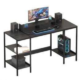 Minosys 55 Inches Office Desktop Table With Storage And Monitor Stand