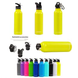 16 pieces 24 Oz Stainless Steel Water Bottle With 3 Caps Included - Drinking Water Bottle