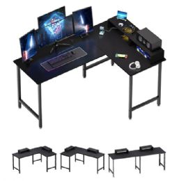 Minosys 58 Inches L Shaped Office Desktop Table With Storage And Monitor Stand (reversible Corner