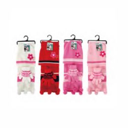 Kids Flower Hat Gloves Scarf Set