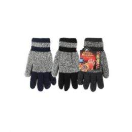 72 Pairs Men`s Heated Thermal Winter Gloves - Knitted Stretch Gloves