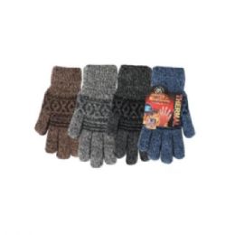 72 Pairs Men`s Heated Thermal Winter Gloves - Knitted Stretch Gloves