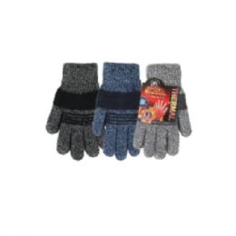 72 Pairs Men`s Heated Thermal Winter Gloves - Knitted Stretch Gloves