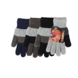 72 Pairs Men`s Heated Thermal Winter Gloves - Knitted Stretch Gloves