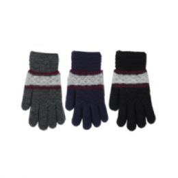 72 Pairs Men`s Heated Thermal Winter Gloves - Knitted Stretch Gloves