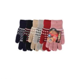 72 Pairs Ladies Heated Thermal Winter Gloves - Knitted Stretch Gloves
