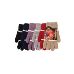 72 Pairs Ladies Heated Thermal Winter Gloves - Knitted Stretch Gloves