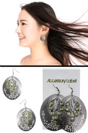 60 of Filigreed Oval Disc Dangle Earrings SilveR-Tone