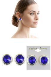 60 of Blue Faceted Spike CliP-On Earrings SilveR-Tone