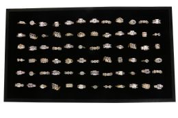 60 of Gold Cubic Zirconia Rings W/ Tray