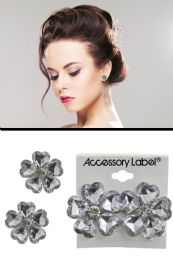 60 pieces Heart Flower Reflective Post Earrings SilveR-Tone - Earrings