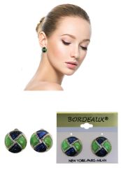 60 pieces Multicolor Metal HalF-Dome CliP-On Earrings SilveR-Tone - Earrings