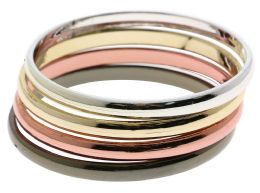 60 pieces Metallic Finish Bangle Bracelet Set Assorted - Bracelets