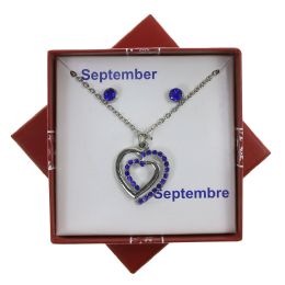 60 pieces Gift Boxed Necklace & Earring Set With September Birthstone - Earrings