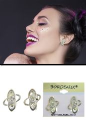 60 pieces AtoM-Shaped Crystal Accent CliP-On Earrings SilveR-Tone - Earrings