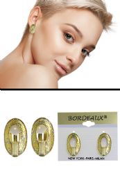 60 pieces Cutaway Oval Glitter CliP-On Earrings Assorted - Earrings