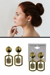 60 pieces Embossed Apostrophe Charm CliP-On Earrings GolD-Tone - Earrings