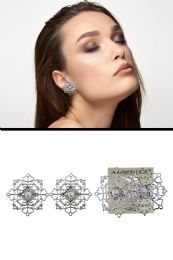 60 pieces Filigree Imitation Pearl CliP-On Earrings SilveR-Tone - Earrings