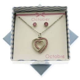 60 pieces Gift Boxed Necklace & Earring Set With October Birthstone - Earrings