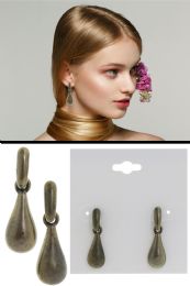 60 pieces Antiqued Teardrop Dangle Earrings GolD-Tone - Earrings