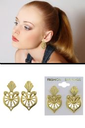 60 pieces Crystal Accent Harp Dangle Earrings GolD-Tone - Earrings
