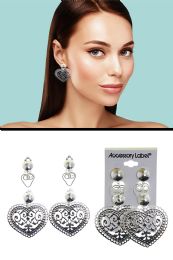 60 pieces Filigree Heart Multiple Set CliP-On Earrings SilveR-Tone - Earrings