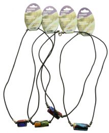 60 pieces Assorted Floral Pattern Barrel Bead Fashion Necklace Black - Necklace