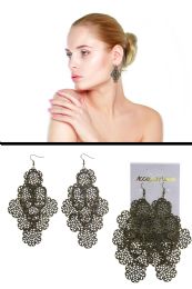 60 pieces Antiqued Snowflake Chandelier Earrings, GolD-Tone - Earrings