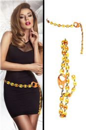 60 pieces Silver Tone & Brown Fashion Chain Bel - Womens Belts