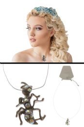 60 pieces Silver Tone Insect Pendant Necklace With Crystal Accent - Necklace