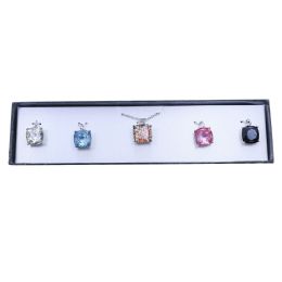 60 pieces Gift Boxed Necklace With Colorful Interchangeable Pendant - Necklace