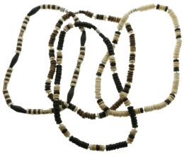 60 pieces Shell And Wooden Bead Necklaces Assorted - Necklace