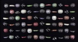 60 pieces Sized Enamel Rings W/ Tray - Rings