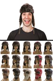 60 pieces Sizes Vary Knit Snowflake Pattern TrappeR-ha - Trapper Hats